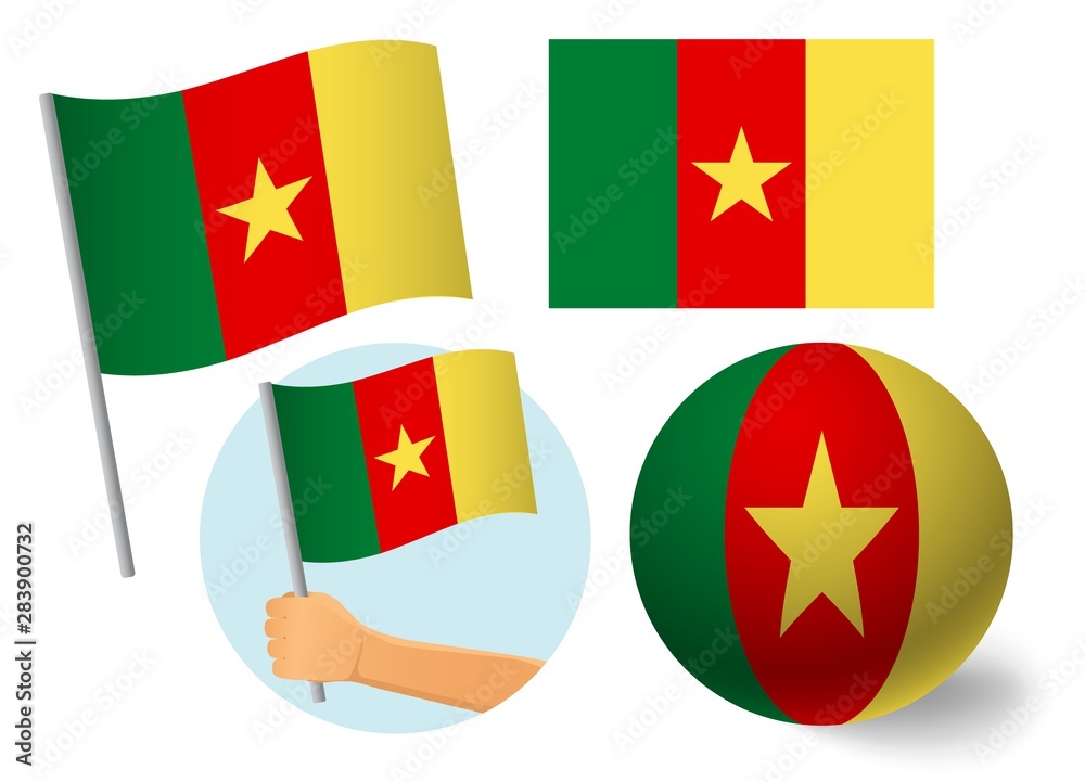 Cameroon flag icon set Cameroon flag icon set
