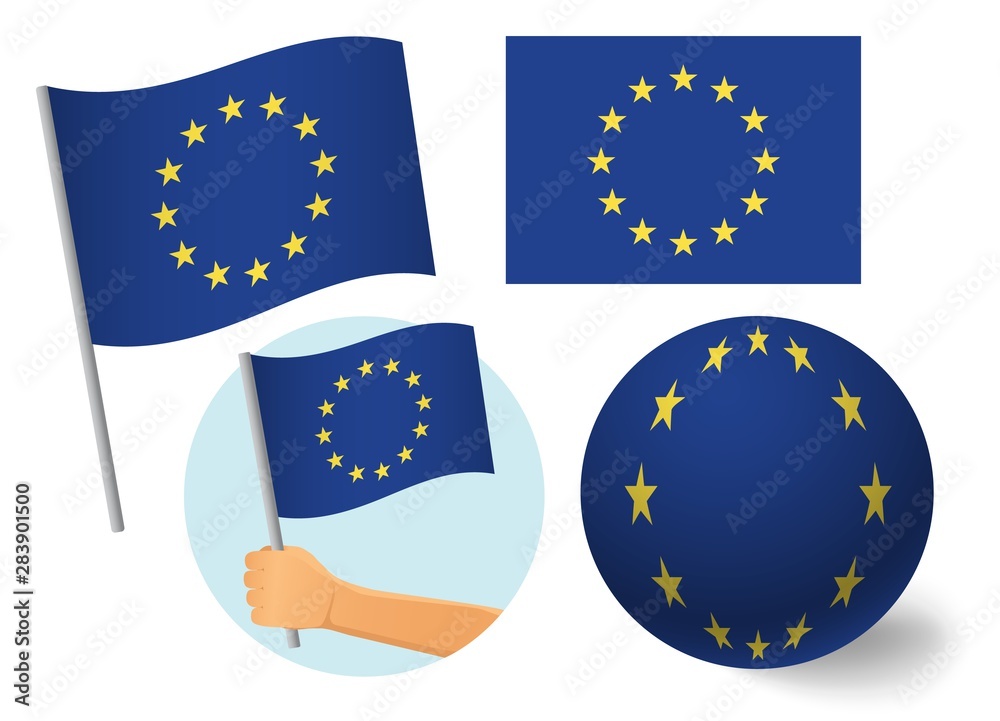 Europe EU flag icon set