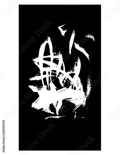 brush on black paper scetch