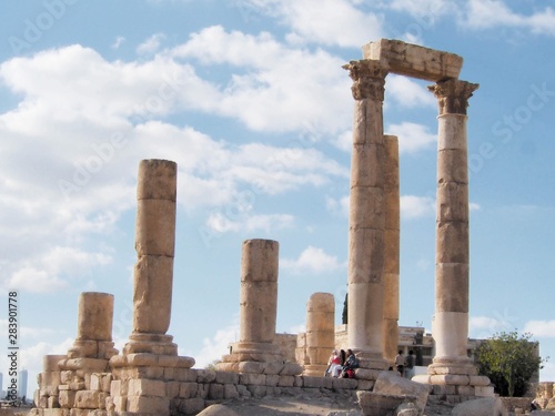 Jerash, Greek-Roman City with ancient column in Jordan