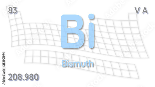 Bismuth chemical element  physics and chemistry illustration backdrop