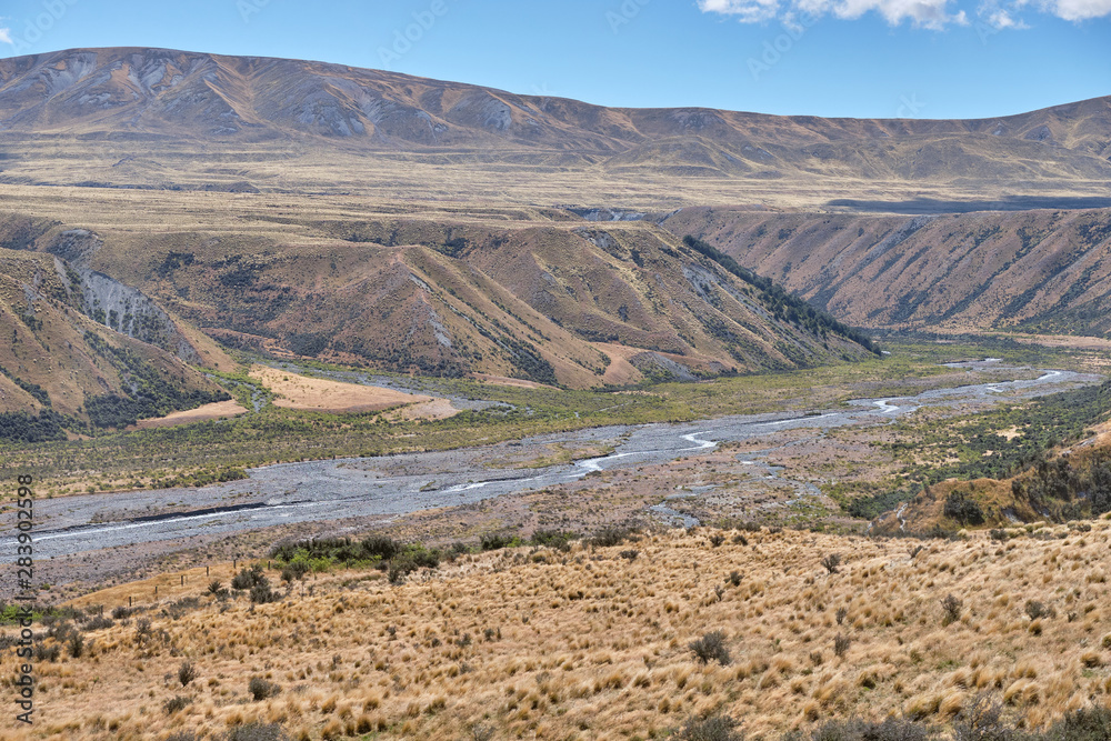 Dramatic scenery of Edoras (Lord of the Rings filming location), Canterbury, New Zealand