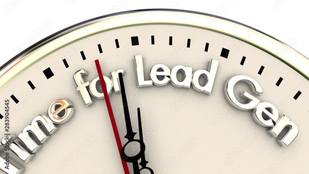 Time for Lead Generation Find New Customers Clock 3d Animation