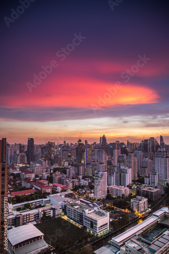 Bangkok street views by night in Thailand