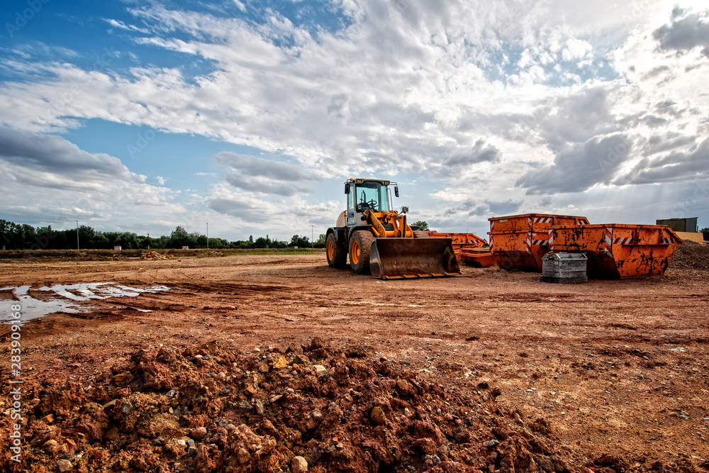 Fototapeta premium radlader mit baustelle