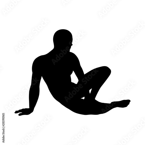 Sitting Pose Man Silhouette