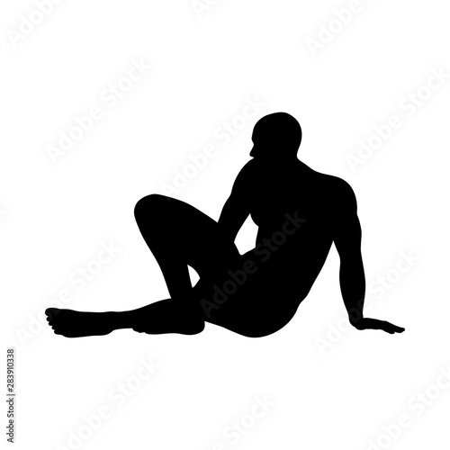 Sitting Pose Man Silhouette