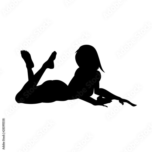 Naked sexy girls silhouette
