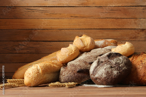 set of different types of bread on the table.