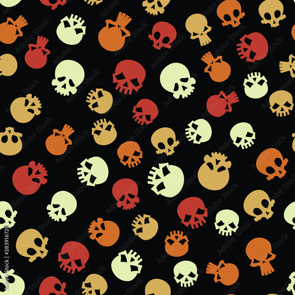 Skull Mix Halloween Seamless Pattern Skull Mix Halloween Seamless Pattern