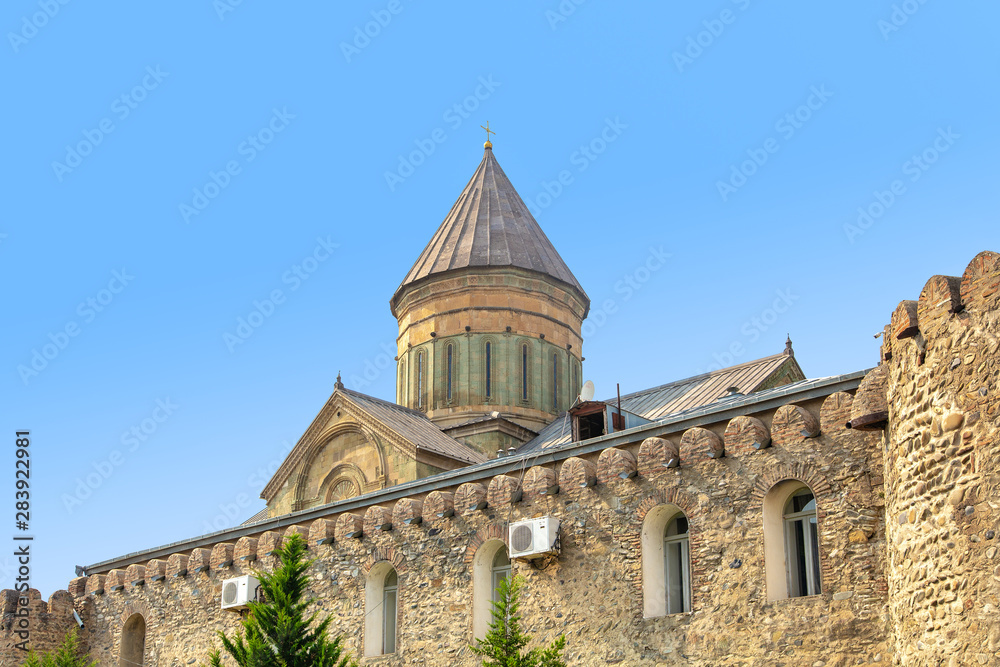 Walls and cone-shaped dome of Svetitskhoveli temple