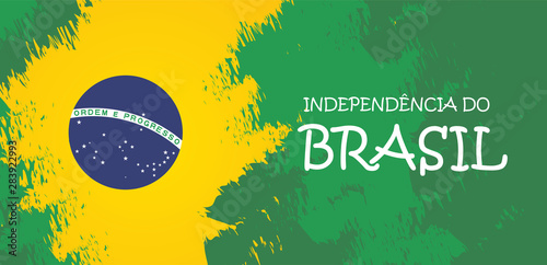 Brazil independence day celebration greeting card illustration