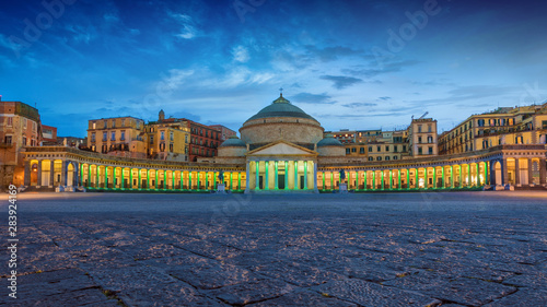 San Francesco di Paola church located at Piazza del Plebiscito in Naples, Italy photo