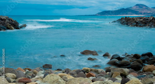 Beach from Canary Islands. Gran Canaria. Blue background. © Jose Javier Soriano