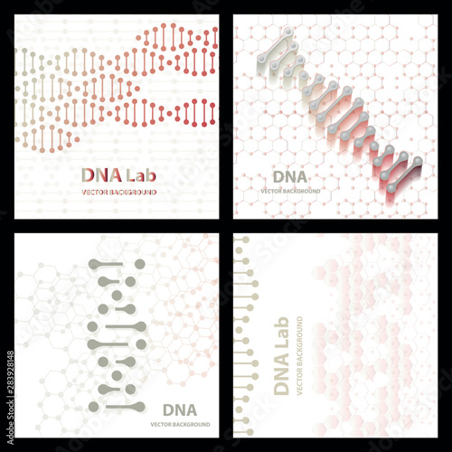Set flyer, brochure size A4 template,banner. Molecular structure with connected lines and dots. Scientific pattern atom DNA with elements for magazine, leaflet, cover, poster design