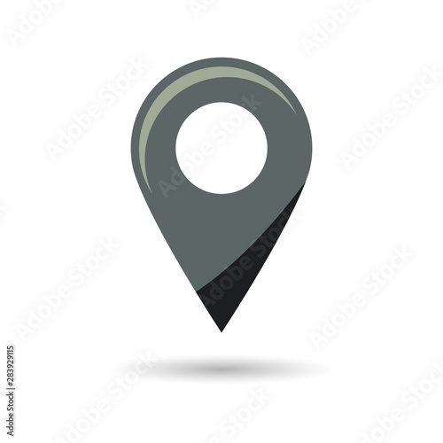 Black GPS navigator point pin map flat icon