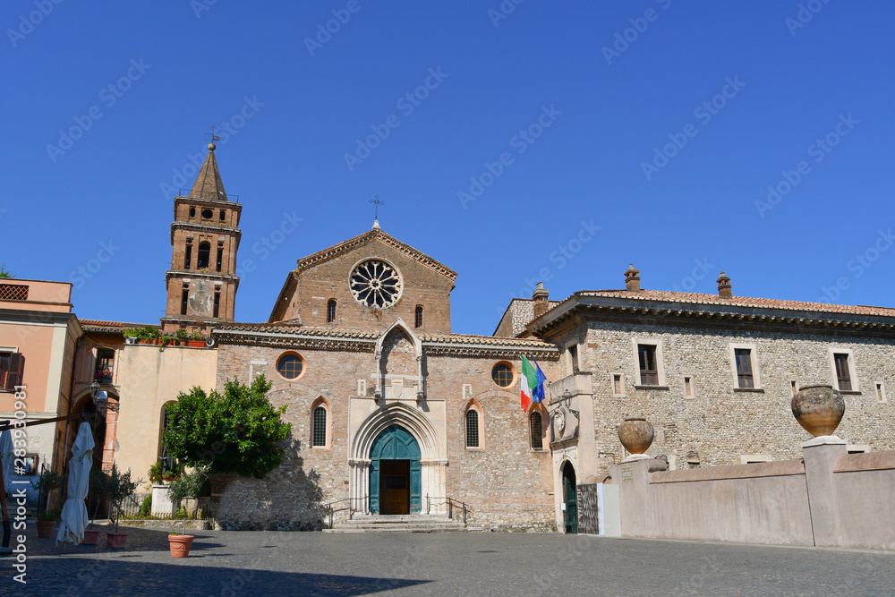Santa Maria Maggiore church and entrance of Villa Este of Tivoli in Italy