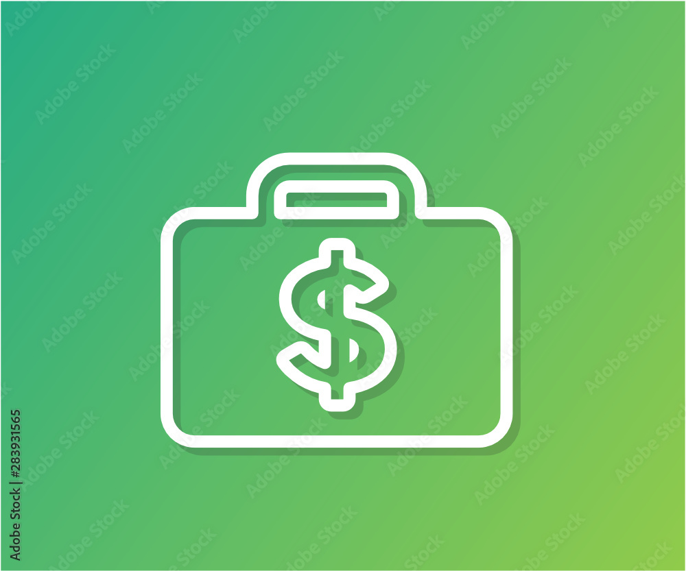 vector thin line earning bag icon vector thin line earning bag icon