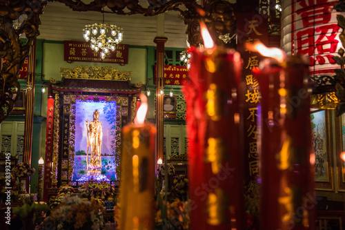 Chinese temple night views in Chinatown, Bangkok, Thailand