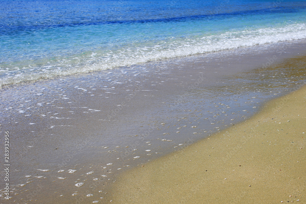 Wave on sandy beach background Wave on sandy beach background