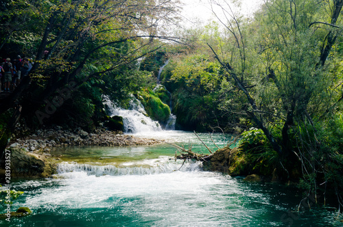 Fototapeta Naklejka Na Ścianę i Meble -  Croatia, Plitvice Lakes. The most beautiful place in Europe. Valley of lakes and waterfalls.