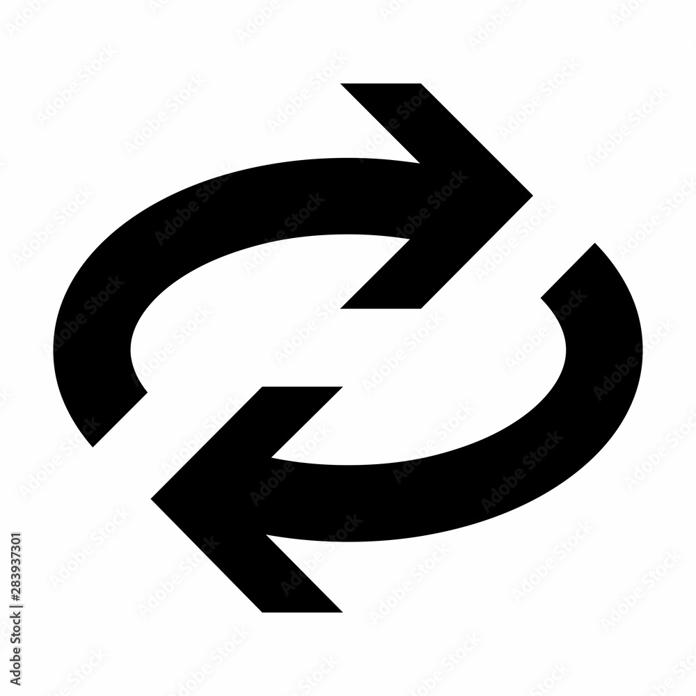Black Repeat icon isolated on white background Black Repeat icon isolated on white background