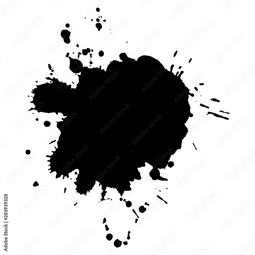 Abstract black ink blot background. Vector illustration. Grunge texture for cards and flyers design. A model for the creation of digital brushes