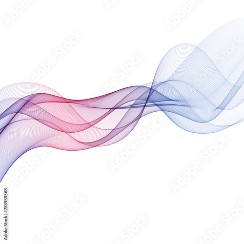 Abstract Blue and Pink Wave on white background. Vector Illustration. EPS10