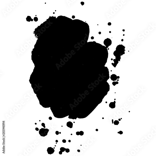 Abstract black ink blot background. Vector illustration. Grunge texture for cards and flyers design. A model for the creation of digital brushes