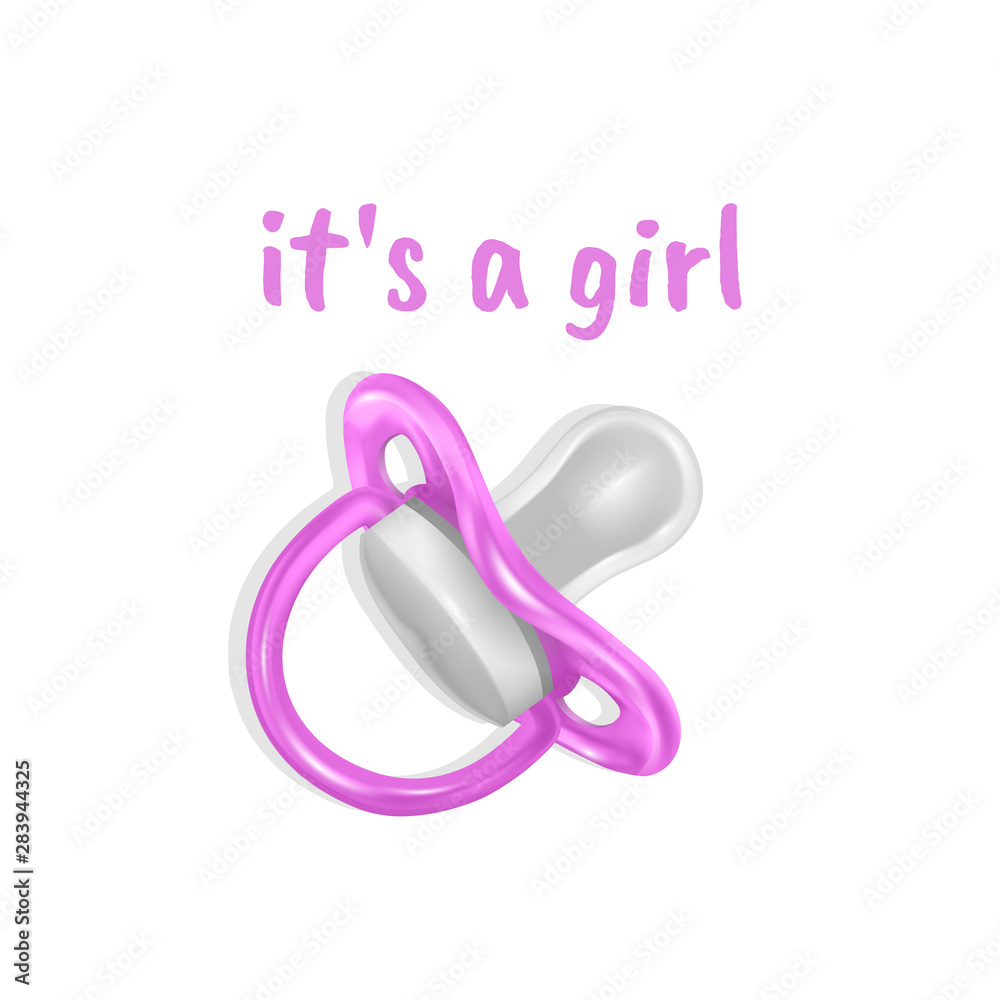 It's a girl text. Baby shower design card for invitation It's a girl text. Baby shower design card for invitation
