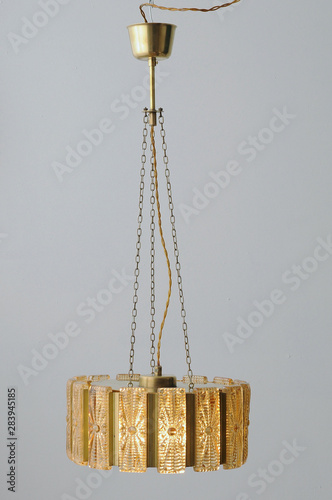 Hanging electrc lamp, danisch design, vintage lamp photo