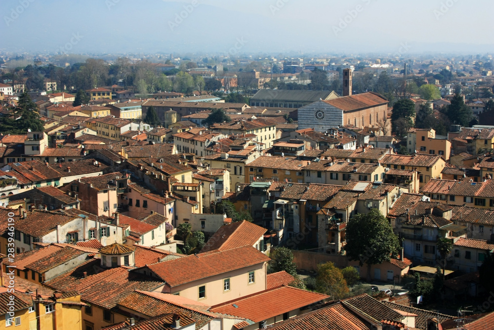 The medieval ancient city of Lucca, Italy
