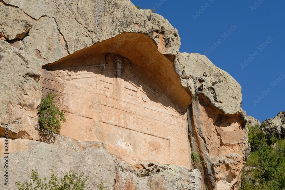 Phrygisches Monument in einer Felswand in der Türkei Phrygisches Monument in einer Felswand in der Türkei