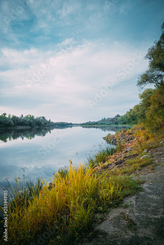 Beautiful moody summer riverside