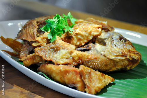 Obraz na plátně fried fish, fried tilapia fish