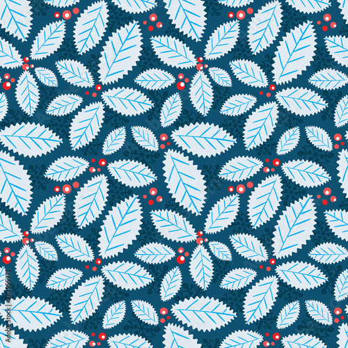 Holiday Holly Berry Background. Vector
