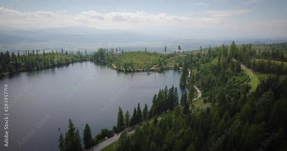 Mountain lake Strbske pleso in National Park High Tatra, Slovakia, Europe Mountain lake Strbske pleso in National Park High Tatra, Slovakia, Europe
