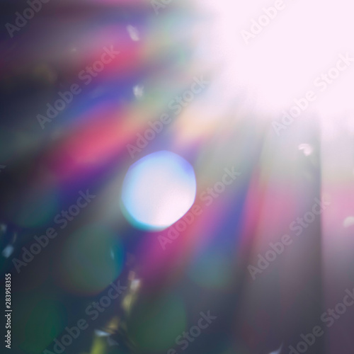 Sparkling and natural sunlight with beautiful color ranges. The beams of light are in the colors red, orange, yellow, green, blue, indigo and violet.