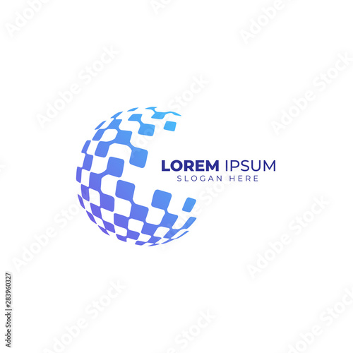 creative 3d globe logo design vector symbol icon. creative globe tech icon symbol