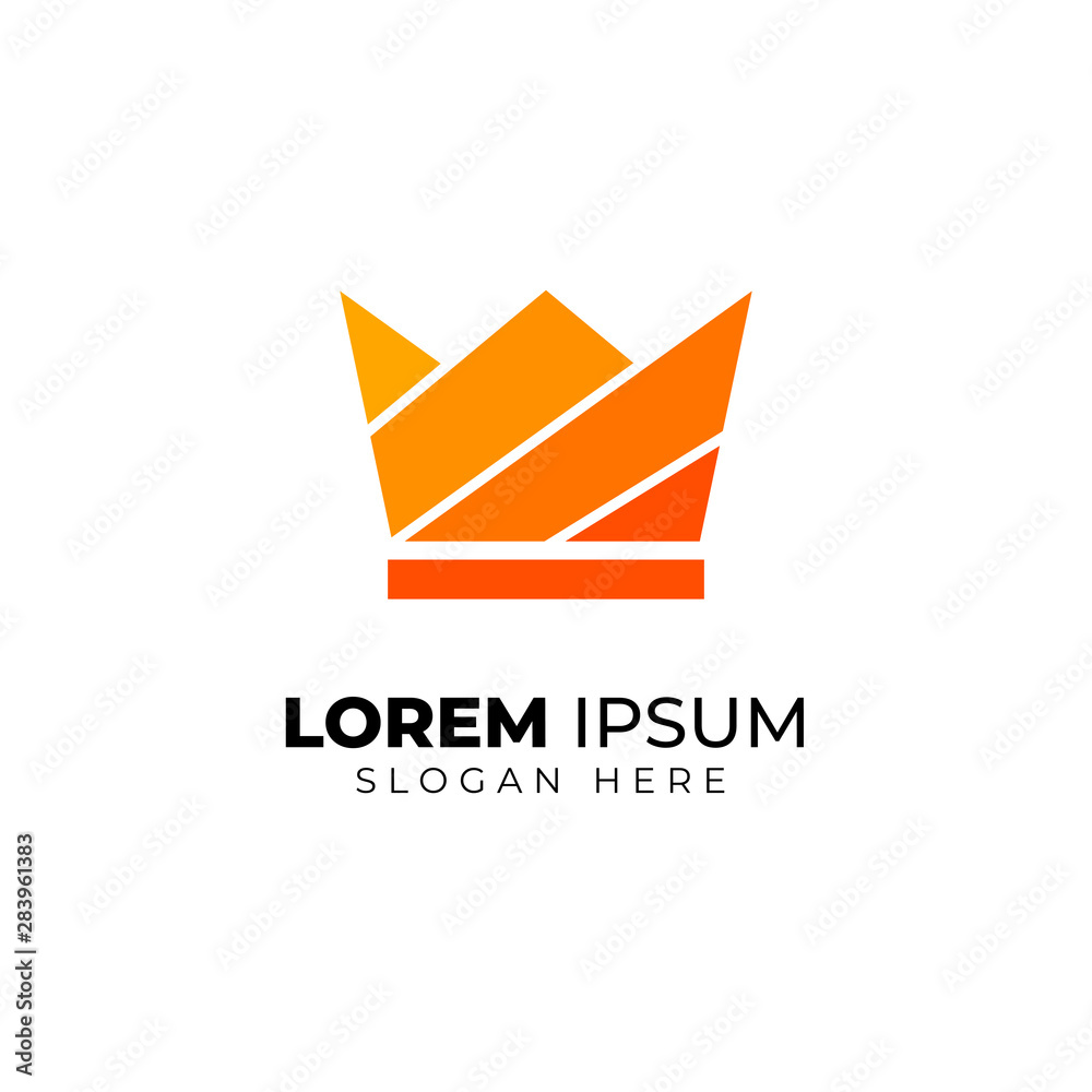 Geometric minimalist crown icon logo design vector template. Geometric minimalist crown icon logo design vector template.