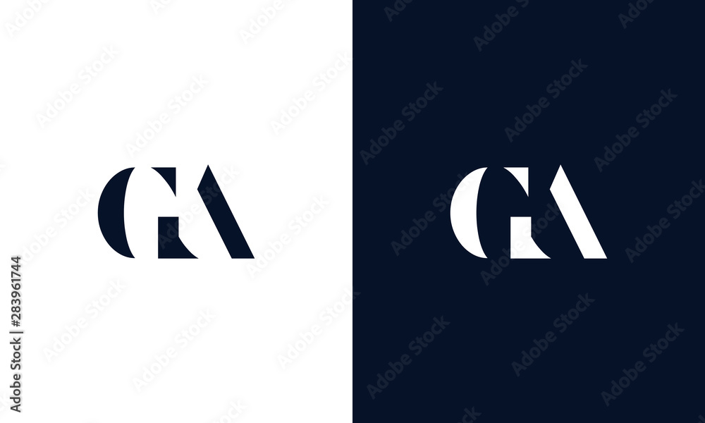 Abstract letter GA logo. This logo icon incorporate with abstract shape in the creative way. - obrazy, fototapety, plakaty 