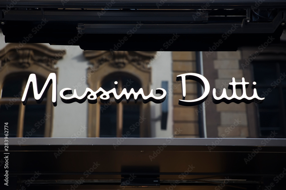 View at Massimo Dutti shop in Basel, Switzerland. It is a Spanish clothing  company founded at 1985 and now have 649 stores worldwide. Stock Photo |  Adobe Stock