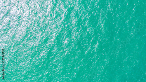 Top view blue sea for background