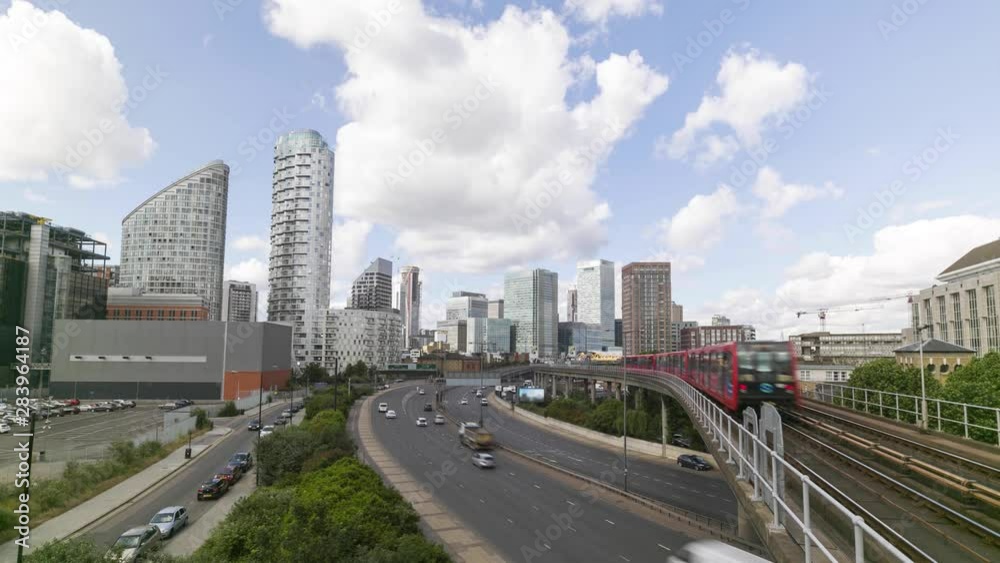 Timelapse of traffic in Canary Wharf, London Timelapse of traffic in Canary Wharf, London