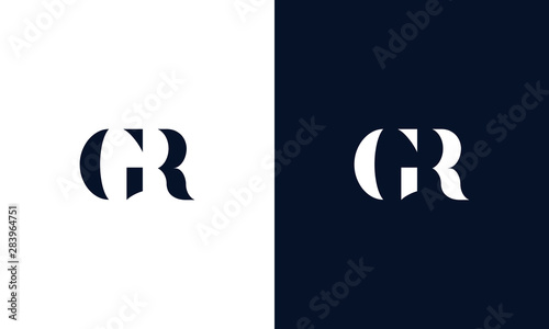 Abstract letter GR logo. This logo icon incorporate with abstract shape in the creative way. photo
