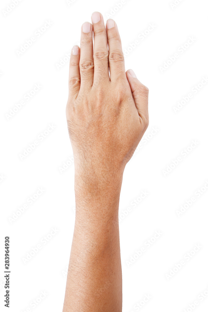 Male asian hand gestures isolated over the white background. Male asian hand gestures isolated over the white background.