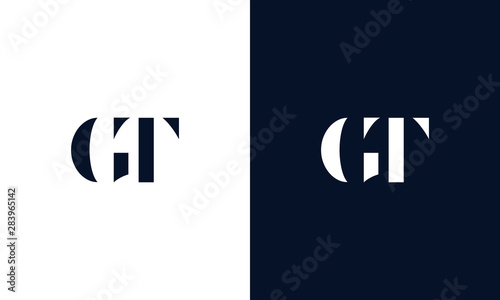 Abstract letter GT logo. This logo icon incorporate with abstract shape in the creative way. photo