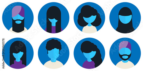 Diversity Icon Set, User Avatar Vectors