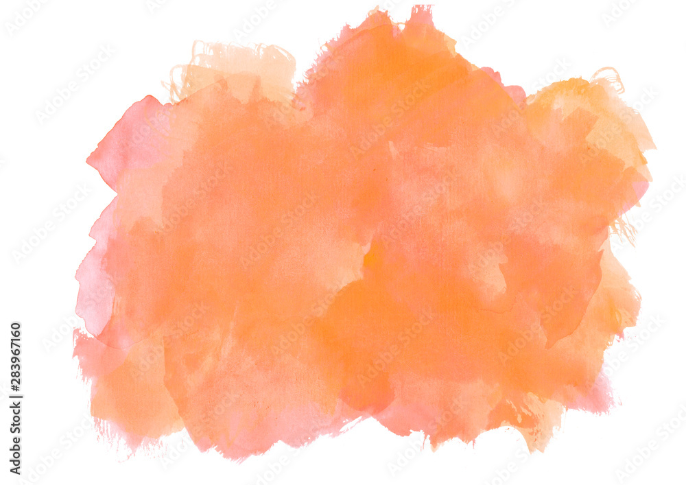  watercolor orange colorful brush strokes. abstract bright painting