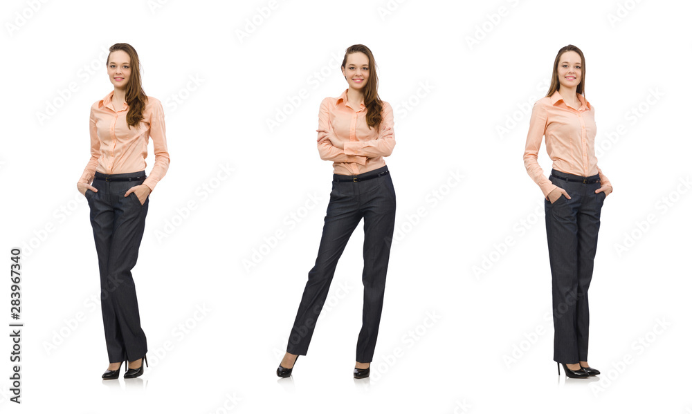 Pretty office manager isolated on white Pretty office manager isolated on white